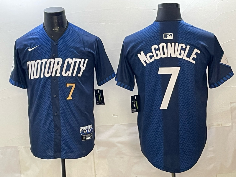 Men Detroit Tigers #7 McGonigle blue Game Nike MLB Jersey 04020014->detroit tigers->MLB Jersey